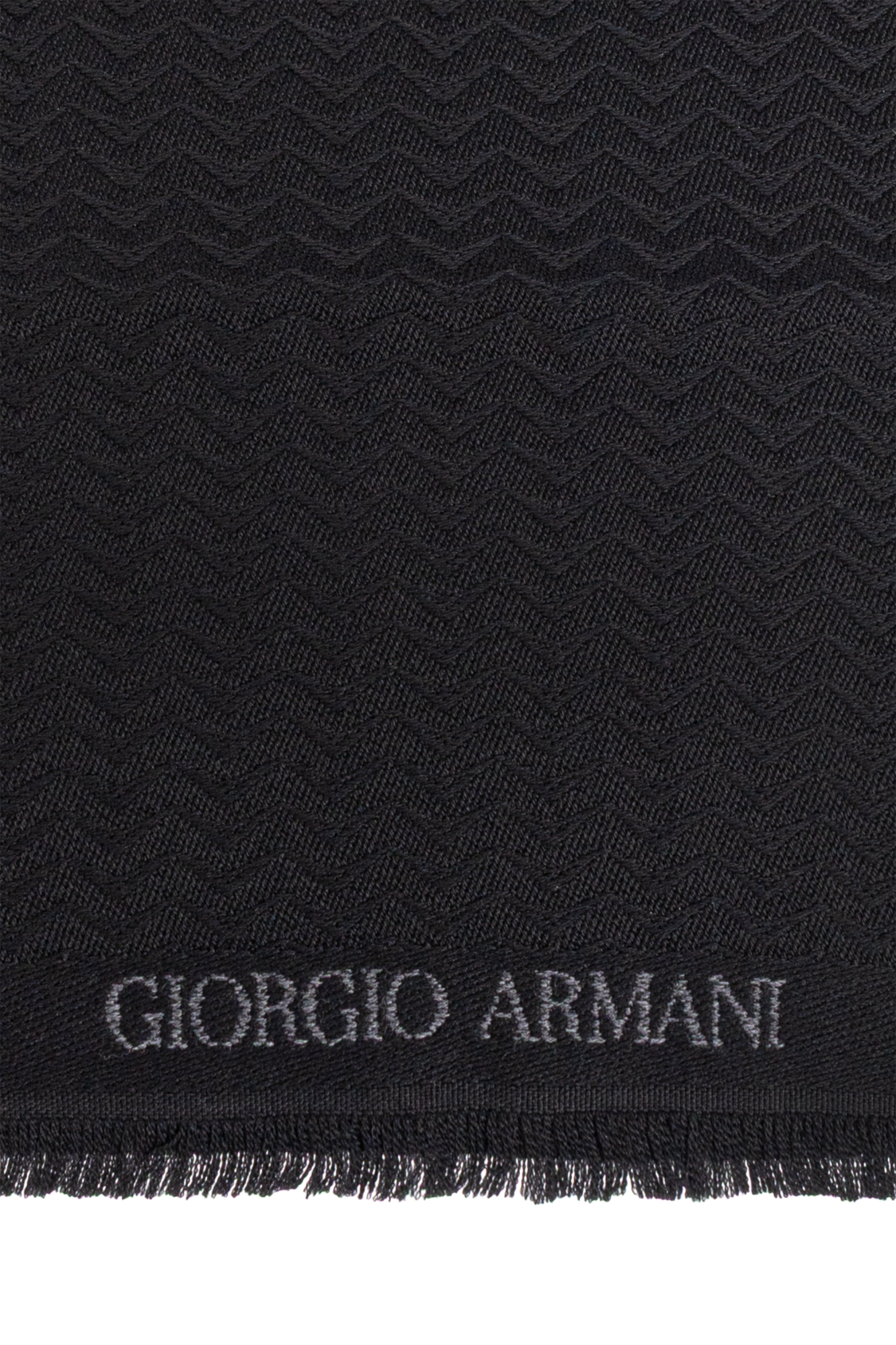 完璧わいふによる Black Wool scarf with logo Giorgio Armani - Vitkac France 小物